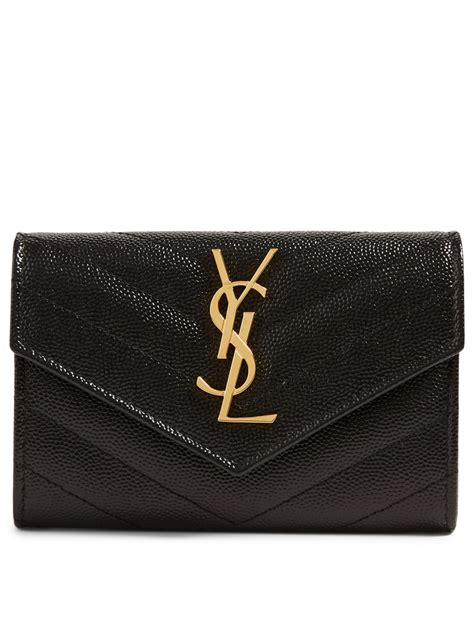 saint laurent large ysl monogram leather wallet|ysl monogram wallet price.